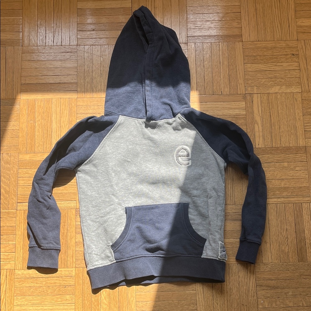 Kids Two-Tone Navy & Gray Hooded Sweatshirt
